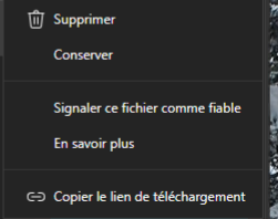 2. Choisir « Conserver ».