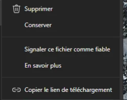 2. Choisir « Conserver ».